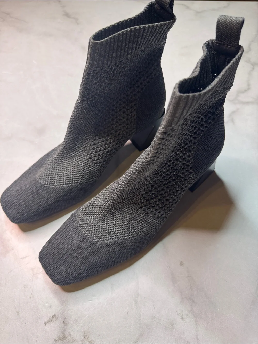 Vivaia Melissa Square-Toe Perforated Heeled Boots